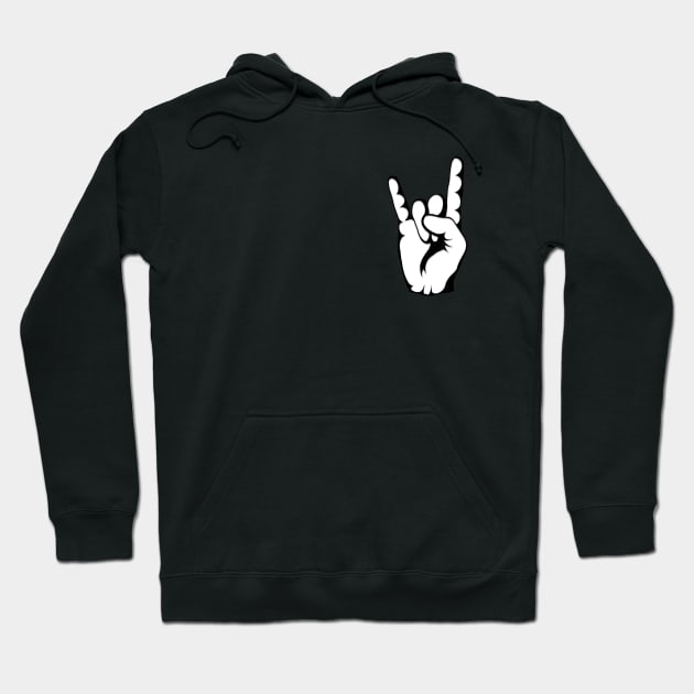 RAISE YOUR HORNS! White and Black Hoodie by GodxanGalactic